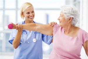 manzil physician with patient during therapy