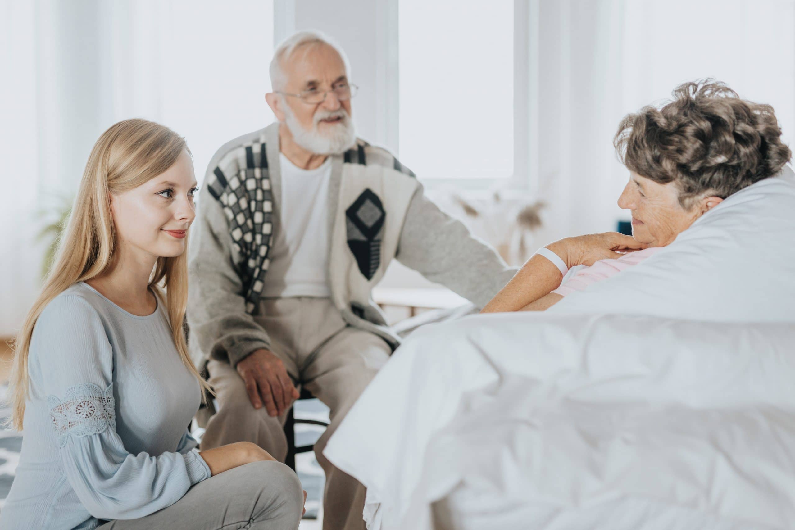 patient with her husband and daughter