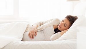 sleeping pregnant woman